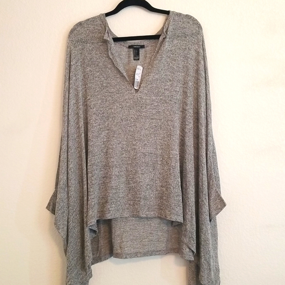 Forever21 knit top- L heather grey